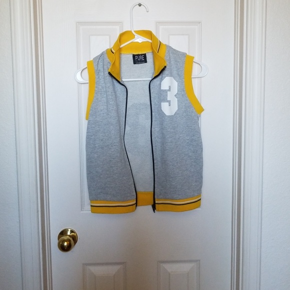 Pure Original Jackets & Blazers - NWOT Pure 3 Grey and Yellow Vest